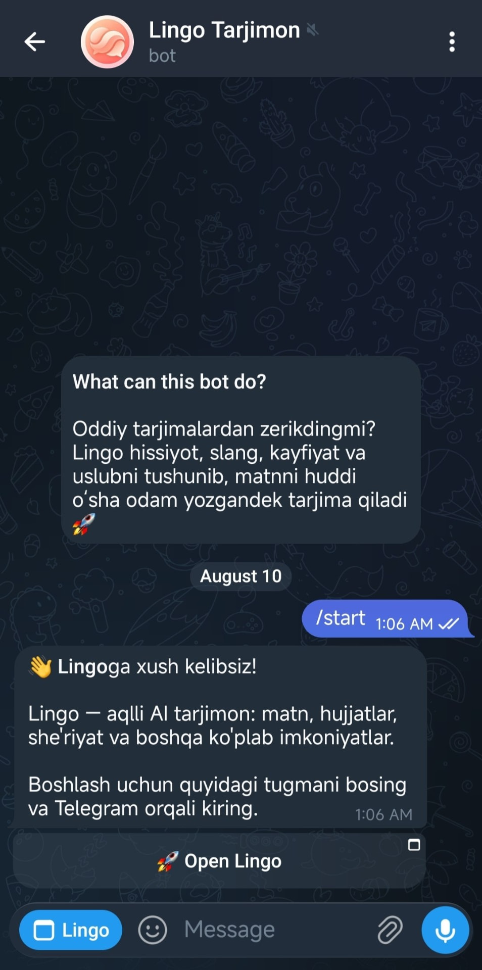 Lingo Telegram bot